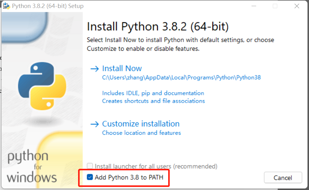 Python installation page